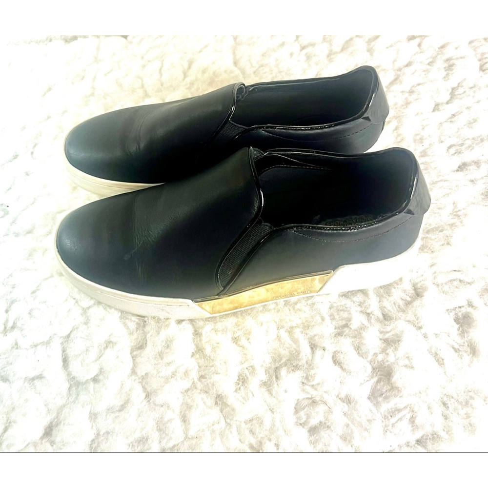 Michael Kors Brenden Black Leather slip-on fashion sneakers women size 8M - Picture 5 of 9